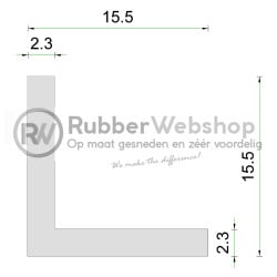 Siliconen hoekprofiel WIT | 15.5x15.5mm